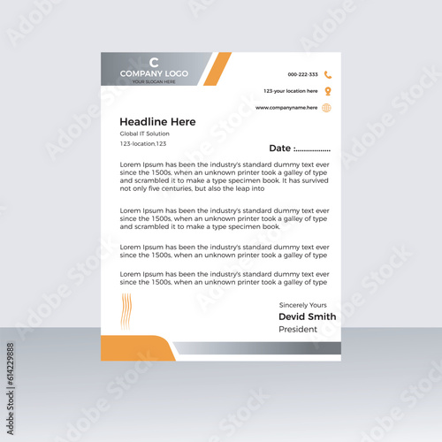 corporate letter head design template