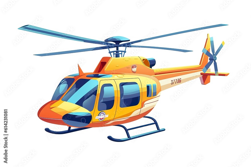 Helicopter Illustration. Transportation illustration. Generative AI