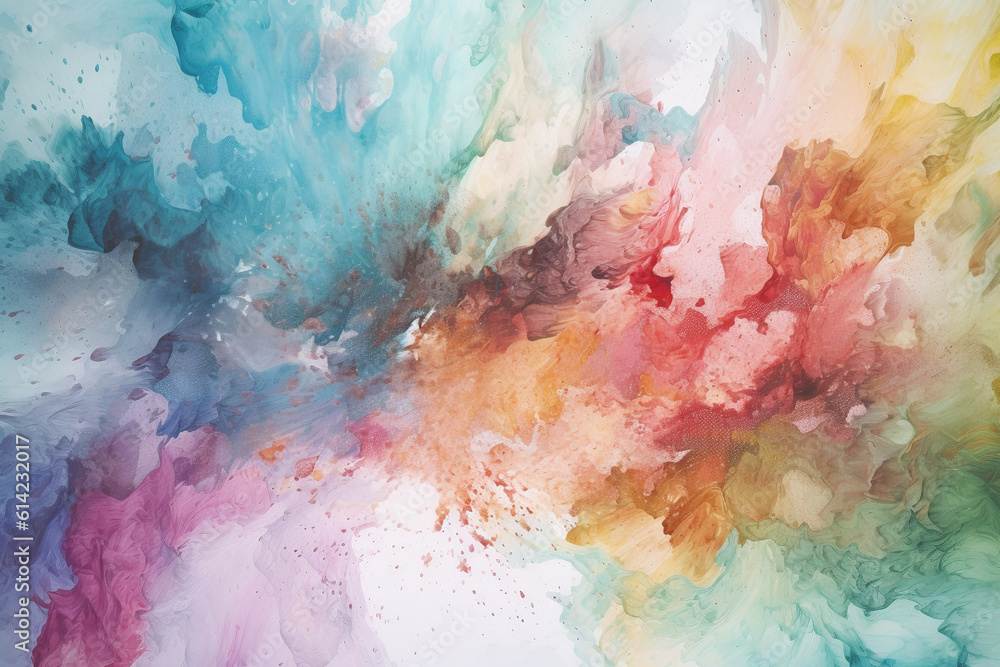 Colorful abstract watercolor splash painting. 