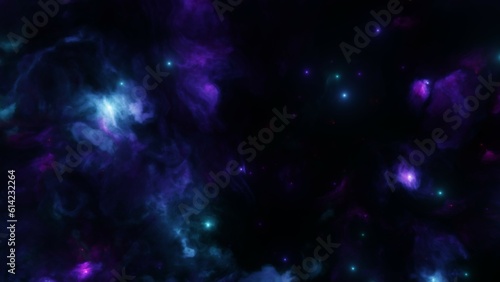A beautiful blue galaxy in deep space.