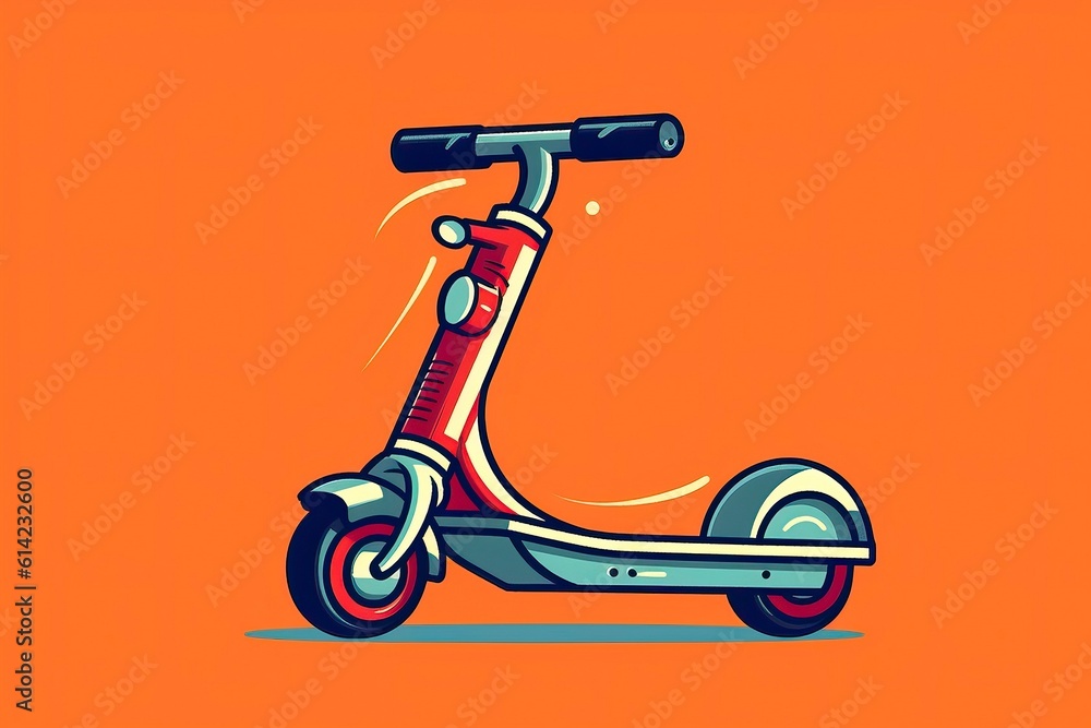 Kick Scooter Illustration. Transportation illustration. Generative AI Kick Scooter Illustration. Transportation illustration. Generative AI