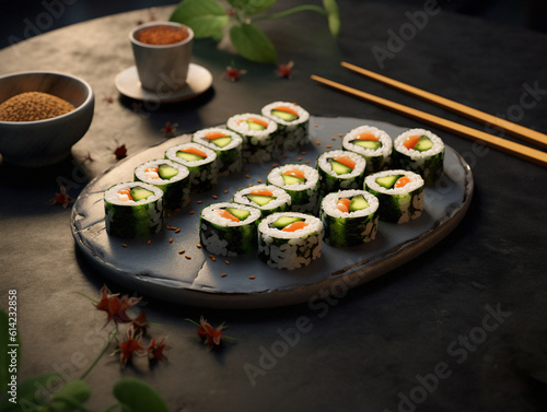 Healthy Maki Sushi Roll, Generative AI