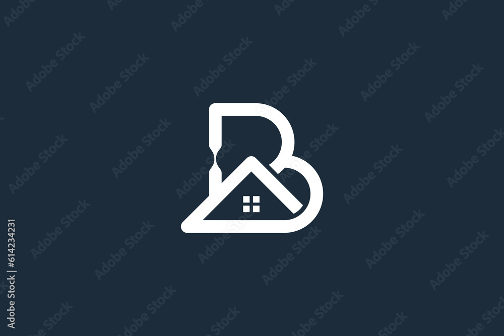 House logo design vector element with letter B concept House logo design vector element with letter B concept