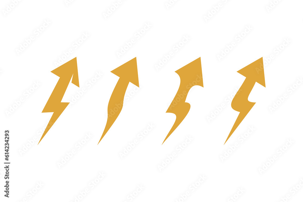 Set of arrow logo design vector with electric concept Set of arrow logo design vector with electric concept