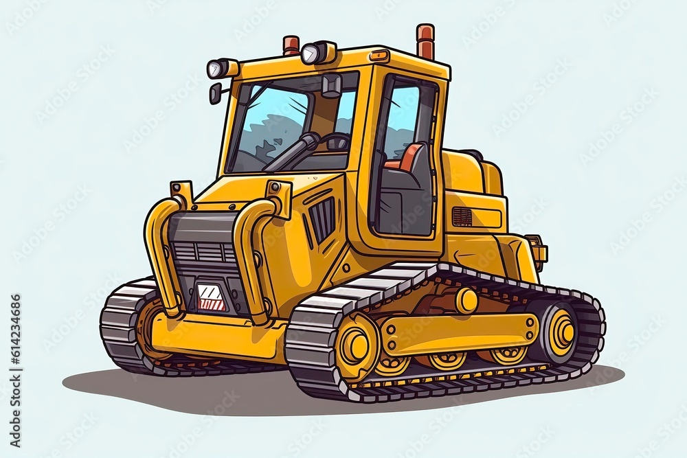 Fototapeta premium Mini Buldozer Illustration Transportation illustration.Generative AI