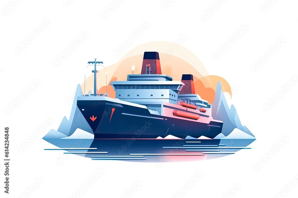 Modern Ship Illustration Transportation illustration.Generative AI