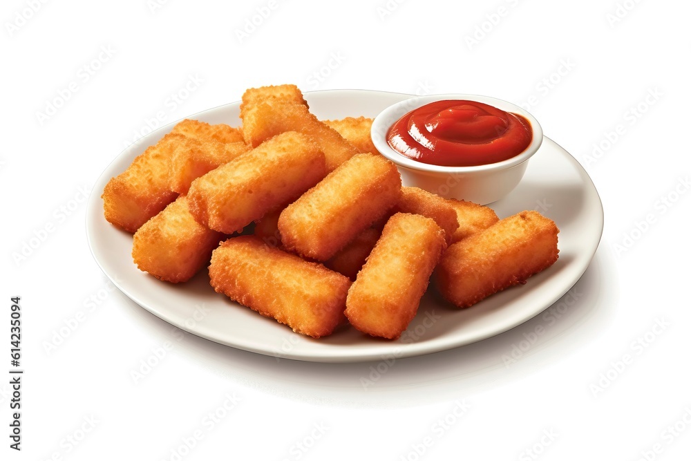 Mozzarella sticks illustration. Food illustration. Generative AI Mozzarella sticks illustration. Food illustration. Generative AI
