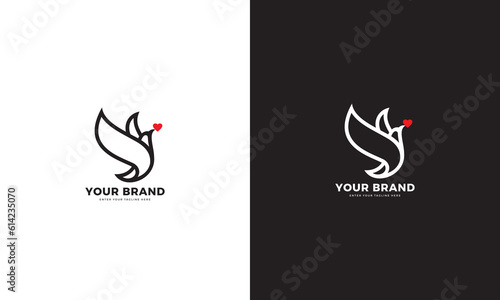 Flying pigeon logo design, vector graphic