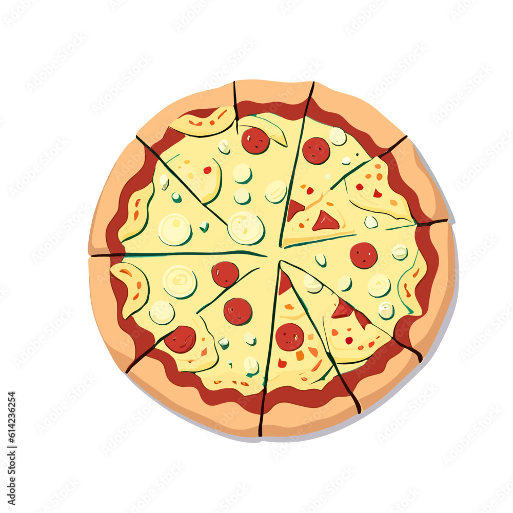 pizza slice isolated on white,vector illustration of pizza mozzarella cheese symbol