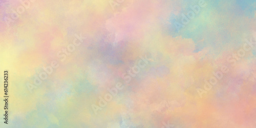 Beautiful and colorful acrylic hand-painted empty smooth multicolor abstract watercolor background with cloudy stains used as wallpaper, cover, presentation and design.