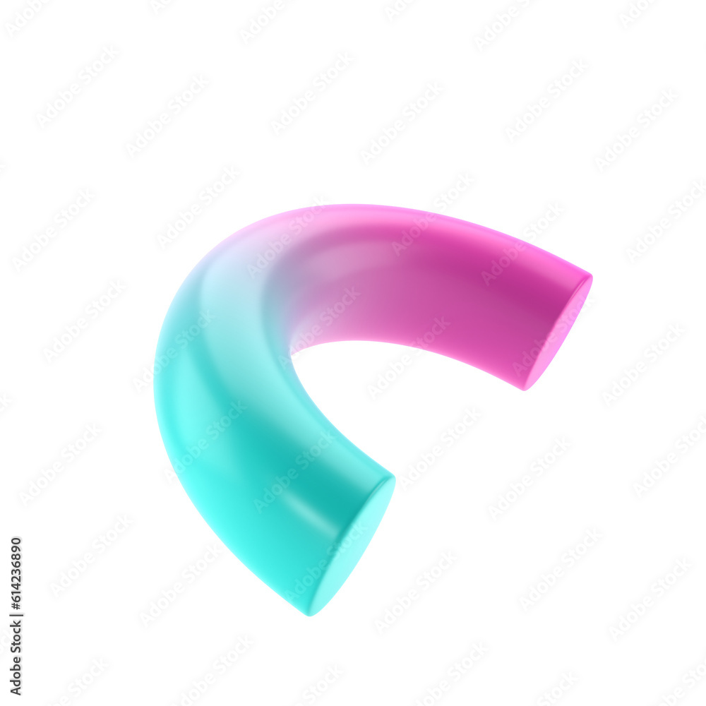 3d metal semidonut geometric shape. Realistic glossy turquoise and lilac gradient luxury template decorative design illustration. Minimalist bright semi donut mockup isolated transparent png 3d metal semidonut geometric shape. Realistic glossy turquoise and lilac gradient luxury template decorative design illustration. Minimalist bright semi donut mockup isolated transparent png