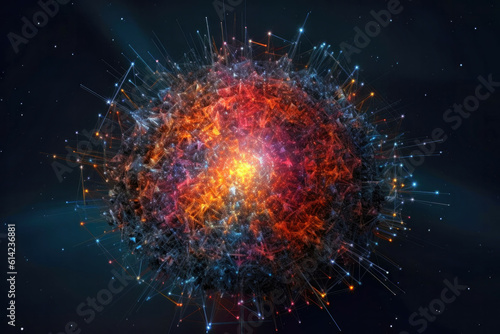 Obraz na płótnie The Higgs boson and String Theory (Generative AI) w salonie