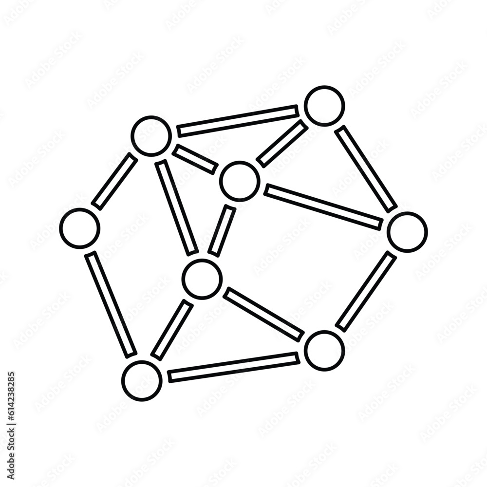 Distributed Network Line Icon. Line, outline design. Distributed Network Line Icon. Line, outline design.