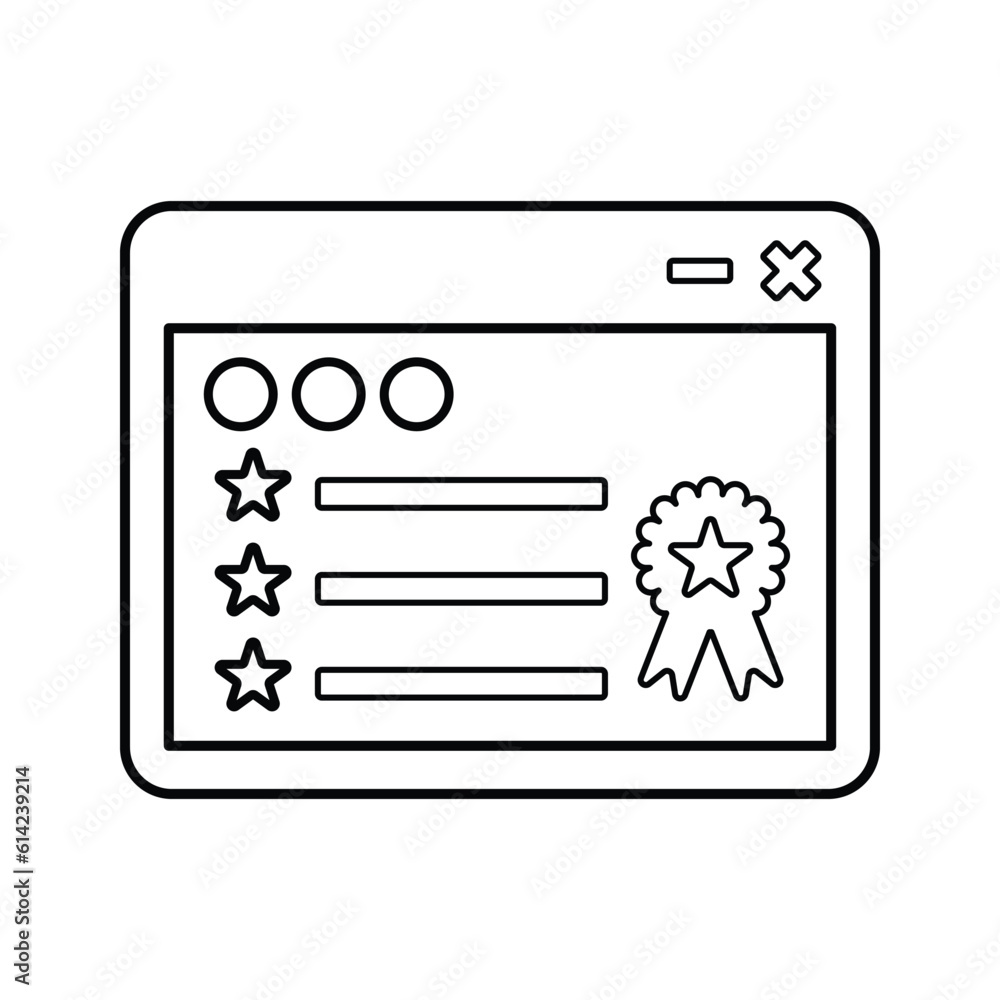 Page Rank icon. Line, outline symbol.