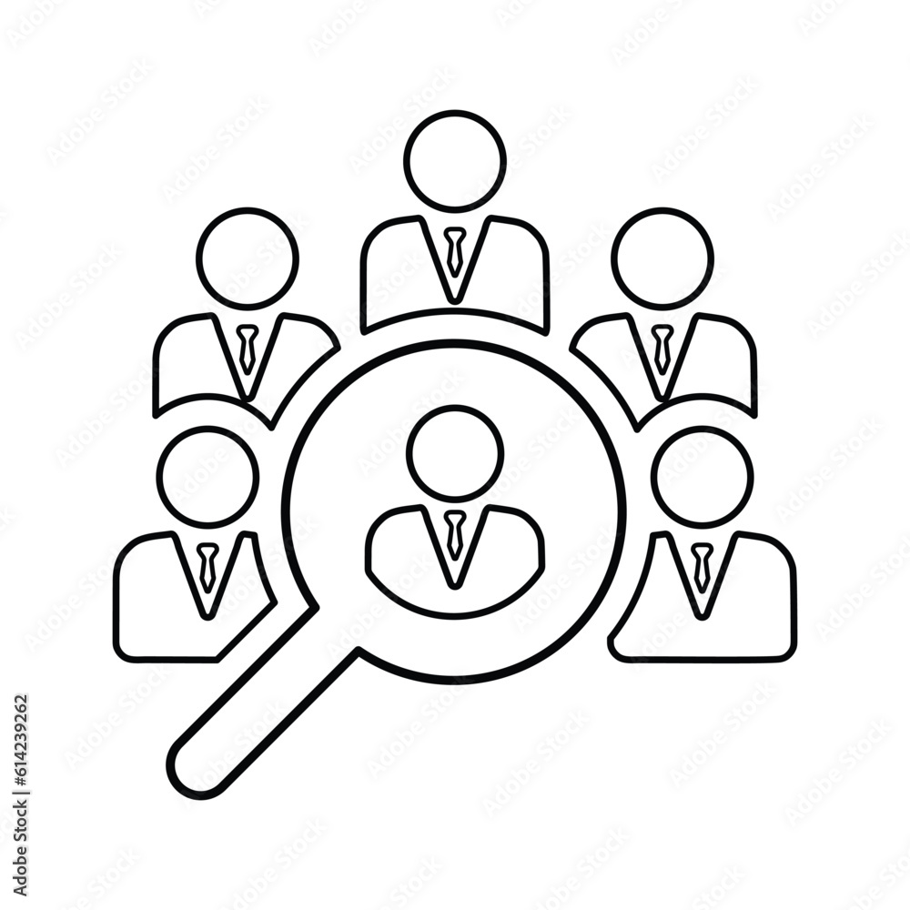 Team Leader Search icon. Line, outline design. Team Leader Search icon. Line, outline design.