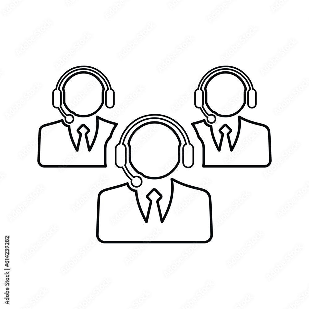 Call Center Manager icon. Line, outline design. Call Center Manager icon. Line, outline design.