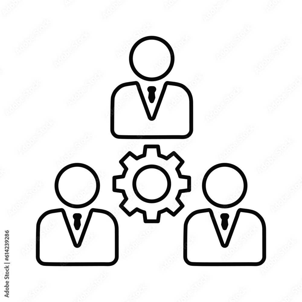 Team management icon. Line, outline design. Team management icon. Line, outline design.