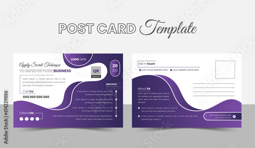 Creative modern corporate business postcard design template