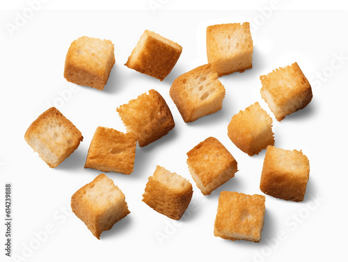 Croutons isolated on transparent or white background, png
