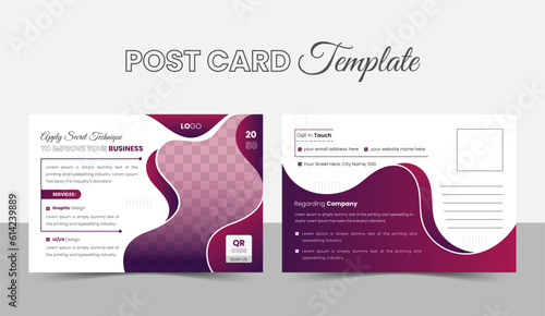 Creative modern corporate business postcard design template
