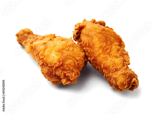 Fried chicken isolated on transparent or white background, png