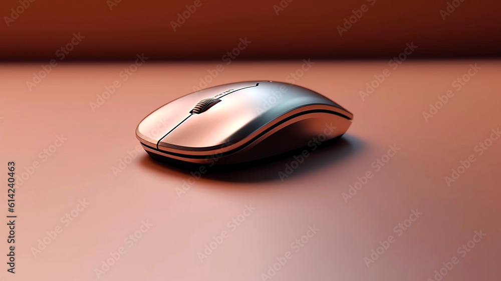 Modern wireless computer mouse stands out against a simple backdrop. Modern wireless computer mouse stands out against a simple backdrop.