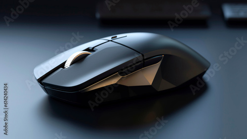 Modern wireless computer mouse stands out against a simple backdrop.