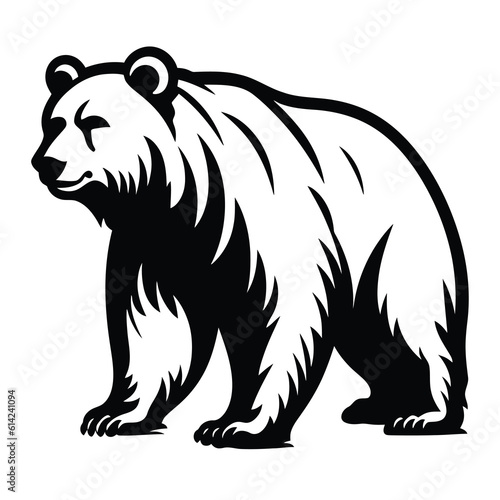Bear silhouette logo vector animals illustration, Bear icon modern symbol on a white background
