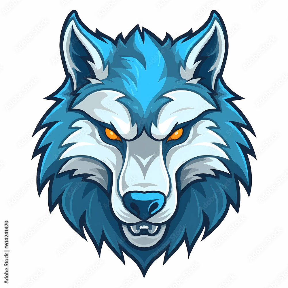 Wolf Head Cartoon Illustration