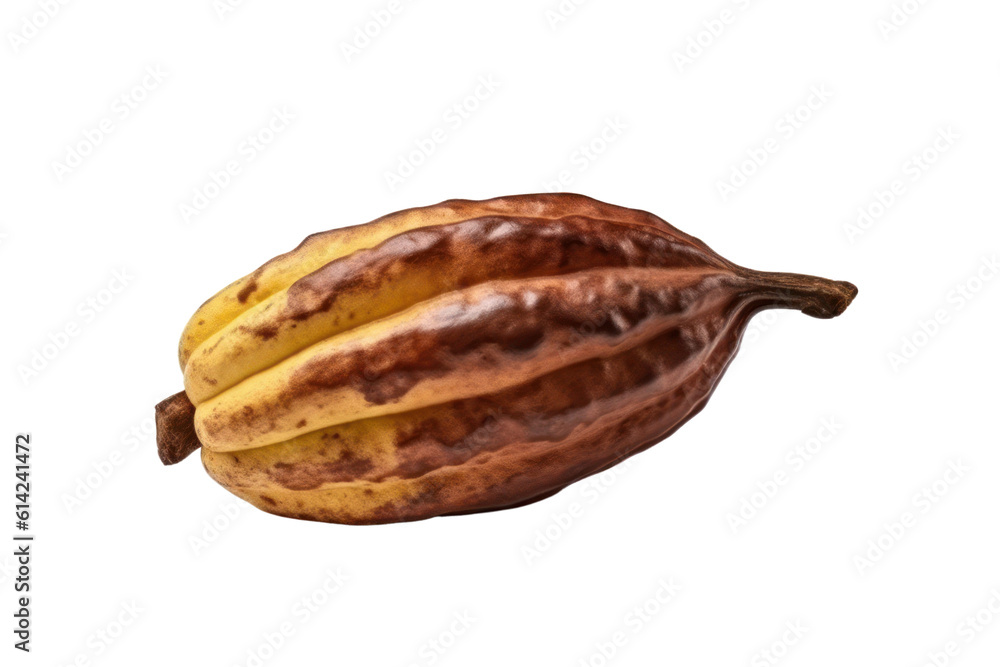 Cacao pod isolated on transparent background, PNG - obrazy, fototapety, plakaty 