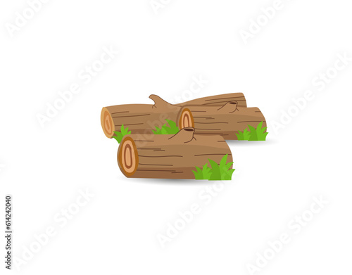 Cartoon Wood Logs Illustration Vector Wooden Bonfire, Vector Logs Lumber Wood Logs And Tree Trunks Illustration Templeate, Logs Clip Art Design, And Trunks With White Background. photo