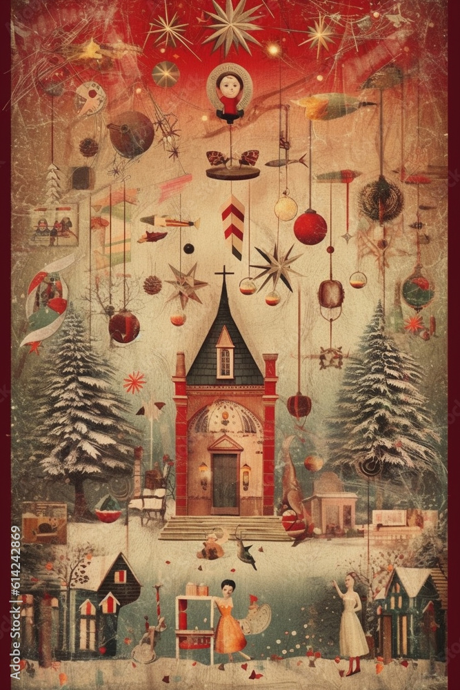 Generative ai. Creative Christmas collage