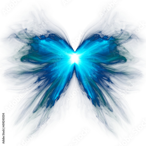Blue energy fairy wings. Water magic. Winx fate style. Translucent glowing power wings.