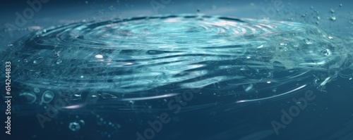 Beautiful banner background water texture image of natural transparent water of a bluish tint with small chaotic waves on the surface. Ai generative. © Nataly