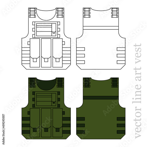 vector line art tactical vest