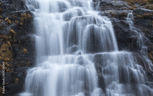 Long exposure waterfall  misty water