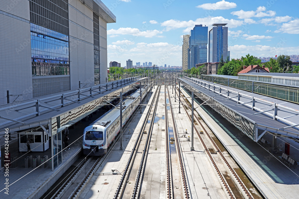 Fototapeta premium Ankara train station is in the Ulus 