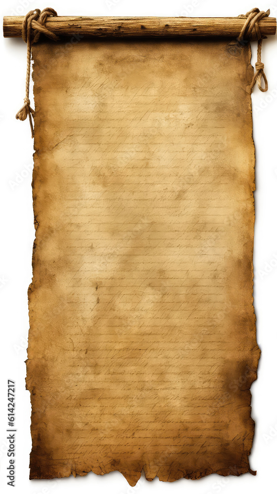 Antique parchment isolated on white