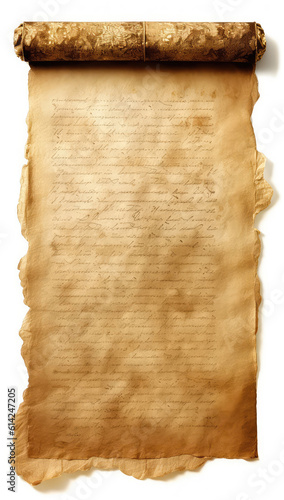 Antique parchment isolated on white