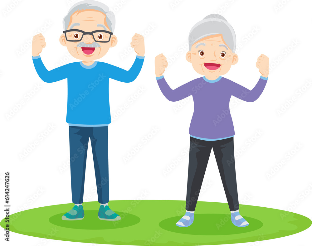 senior couple doing exercise sports.elderly people training together senior couple doing exercise sports.elderly people training together