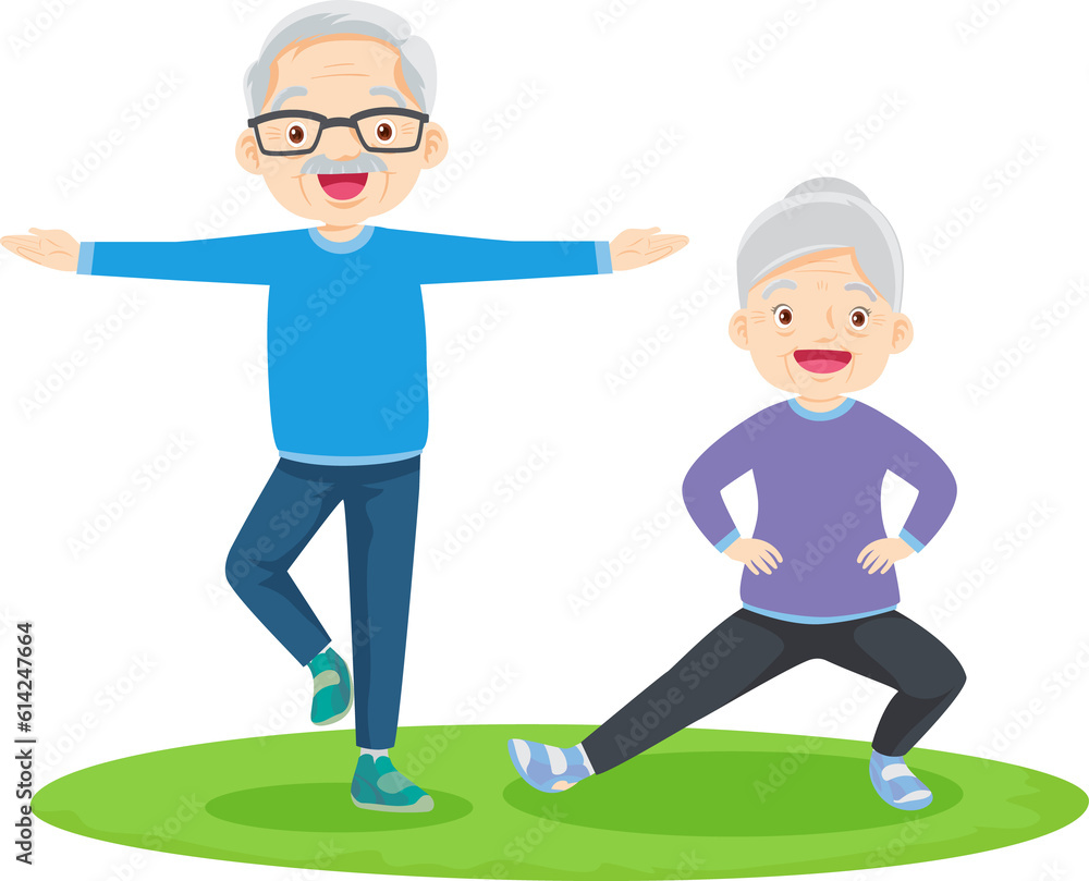 senior couple doing exercise sports.elderly people training together senior couple doing exercise sports.elderly people training together
