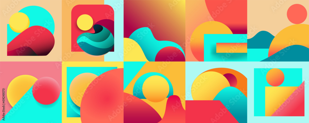 Vibrant Vector Fluid Backgrounds for Summer Collection Vibrant Vector Fluid Backgrounds for Summer Collection
