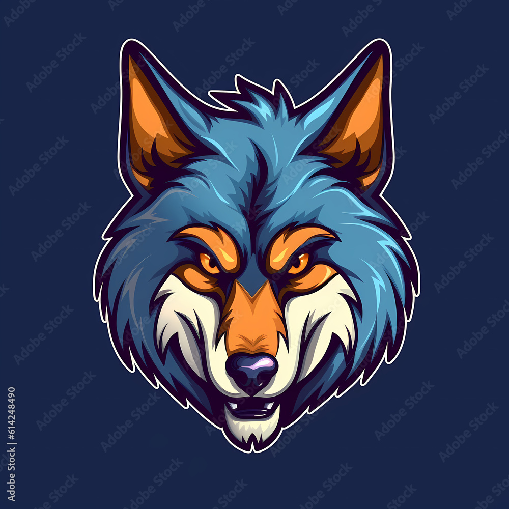 Wolf Head Cartoon Illustration