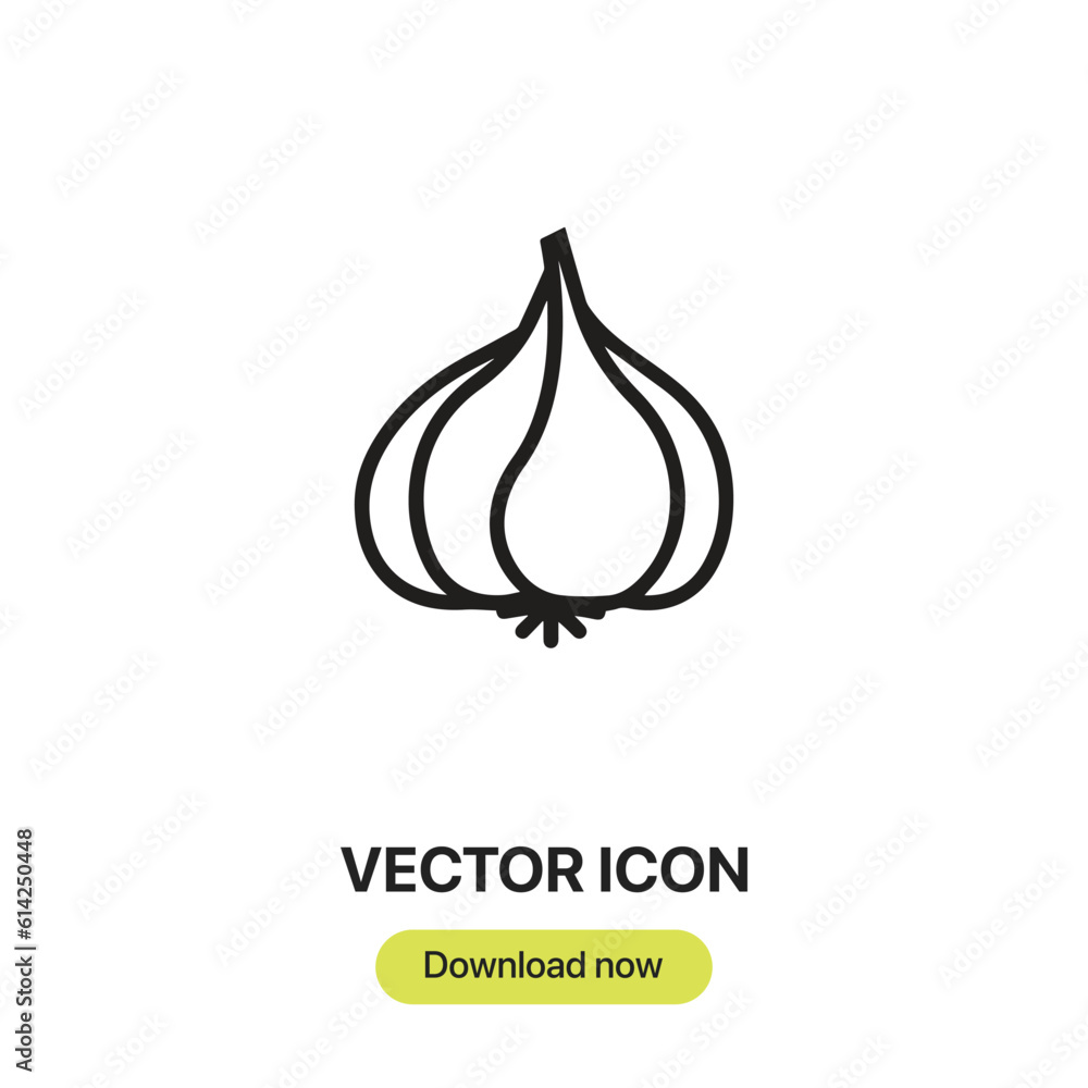 Garlic icon vector. Linear style sign for mobile concept and web design. Garlic symbol illustration. Pixel vector graphics - V