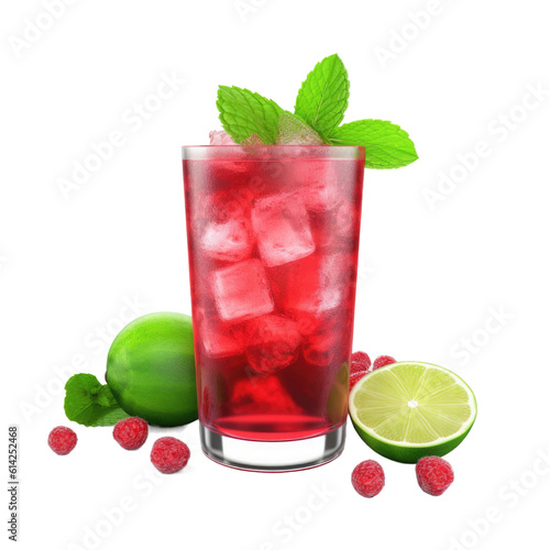 Cucumber Elderflower Cooler cocktail isolated on transparent background. Generative AI