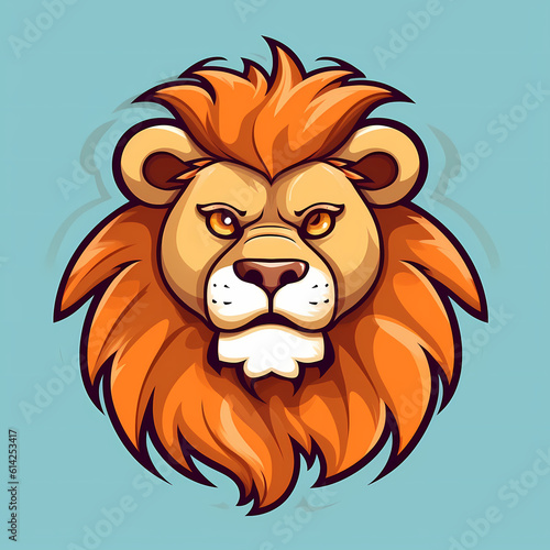 Lion Head Cartoon Illustration