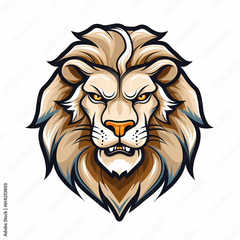 Lion Head Cartoon Illustration