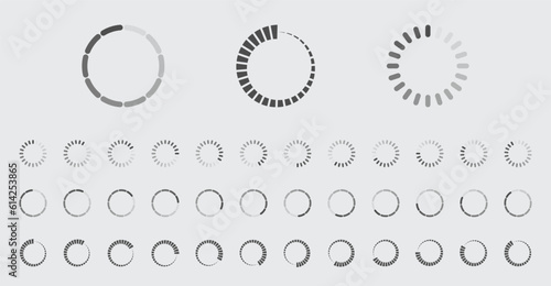 Circular Loading Buffering Icons Vector Set Video Ready for Animation Gif All Keyframes Frames Bufring Circle Waiting for Connection Buffer Preloader Download Symbol Easy Replace Color