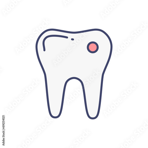 Tooth related vector line icon. Isolated on white background. Vector illustration. Editable stroke