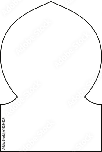 Boho frame arch png illustration modern minimalistic retro aesthetic linear arc portal logo bohemian design element mystical geometric abstract border